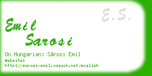 emil sarosi business card